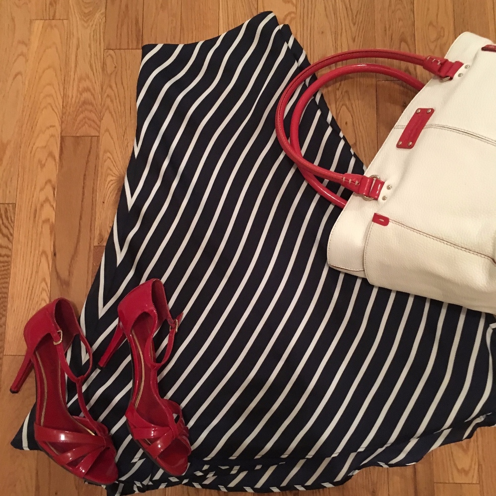 Ralph Lauren Navy Striped Skirt